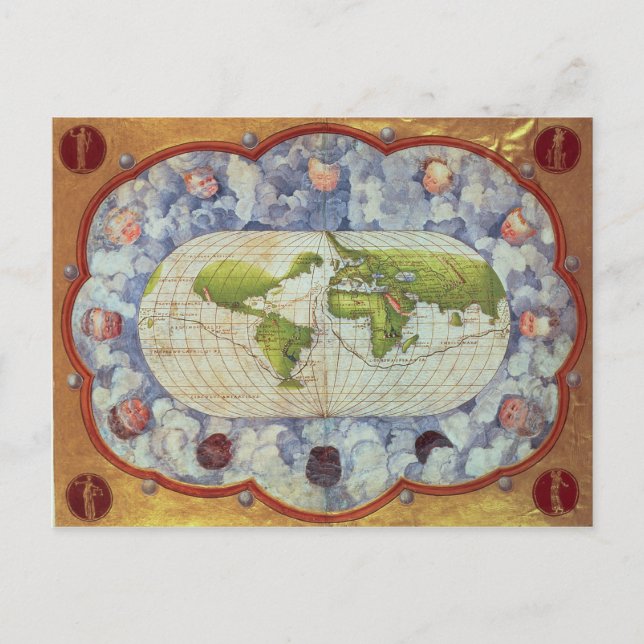 Carte traçant le voyage du monde de Magellan (Devant)