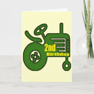 Carte Tracteur 2e cadeau d'anniversaire