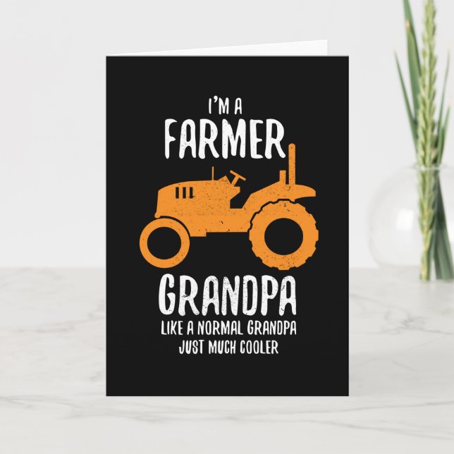 Carte Tracteur agricole grand-père (Devant)