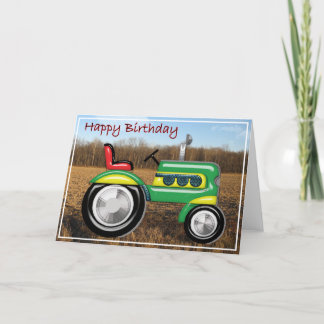 Carte Tracteur Terriffic dans le champ Anniversaire
