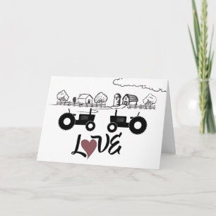 Carte Tracteurs Silhouette et ferme ~ Couple in LOVE