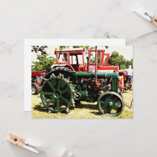 Carte TRACTEURS vintages (Devant/Arrière en situation)