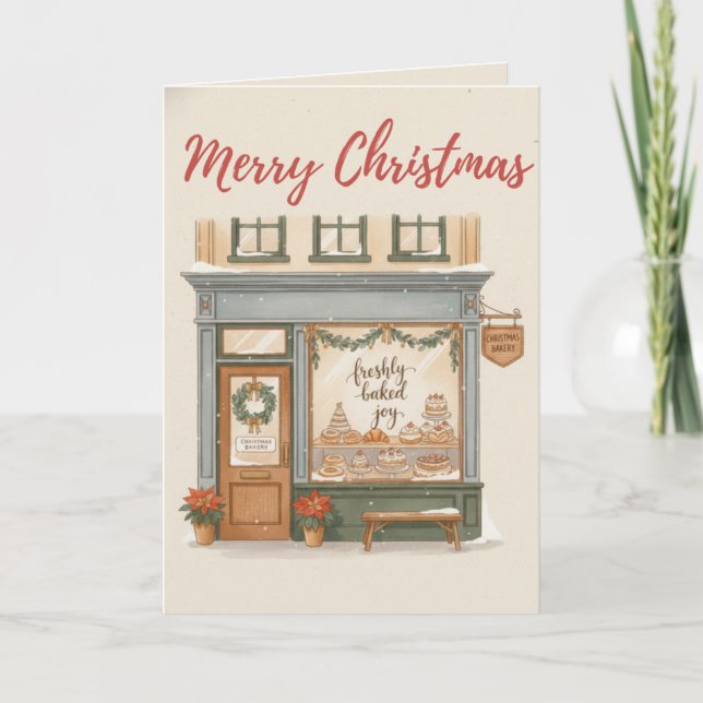 Carte Traditional Merry Christmas Bakery Card Freshly (Devant)