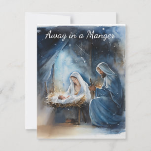 Carte traditionnelle de Noël «Away in a Manger»