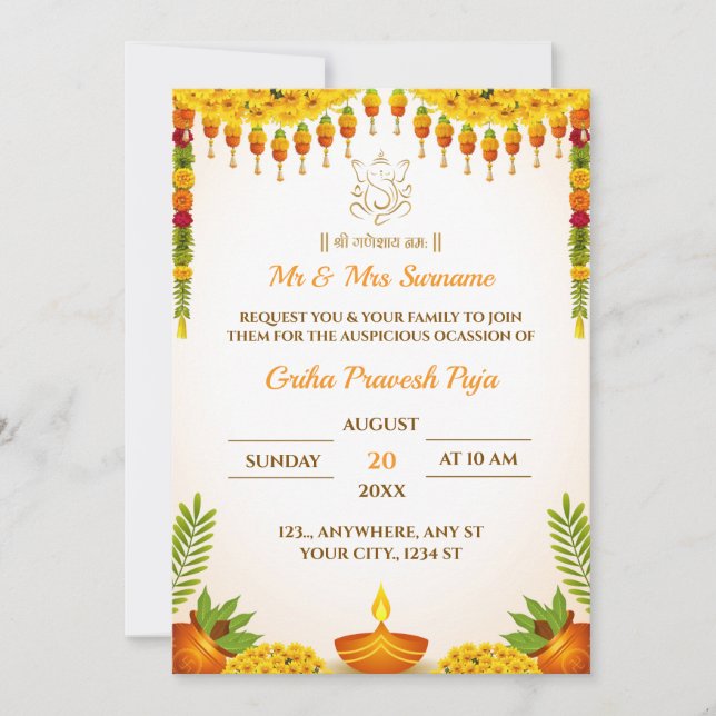 Carte traditionnelle d'invitation au réchauffement (Devant)