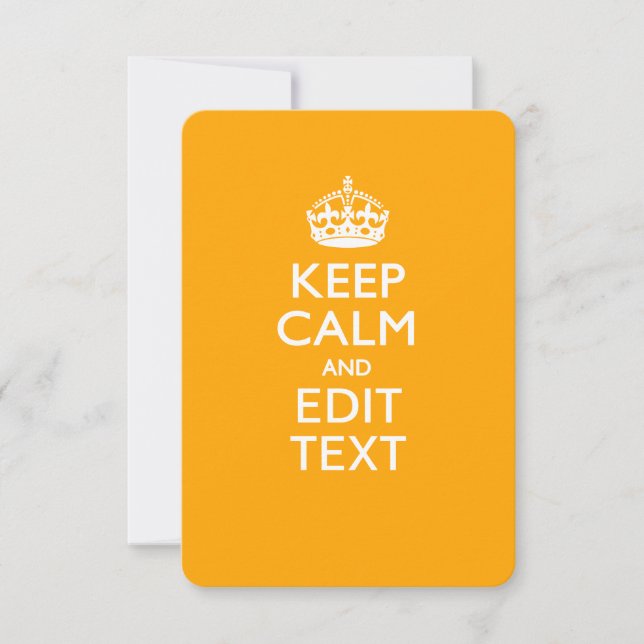 Carte Traffic Yellow Background Keep Calm And Your Text (Devant)