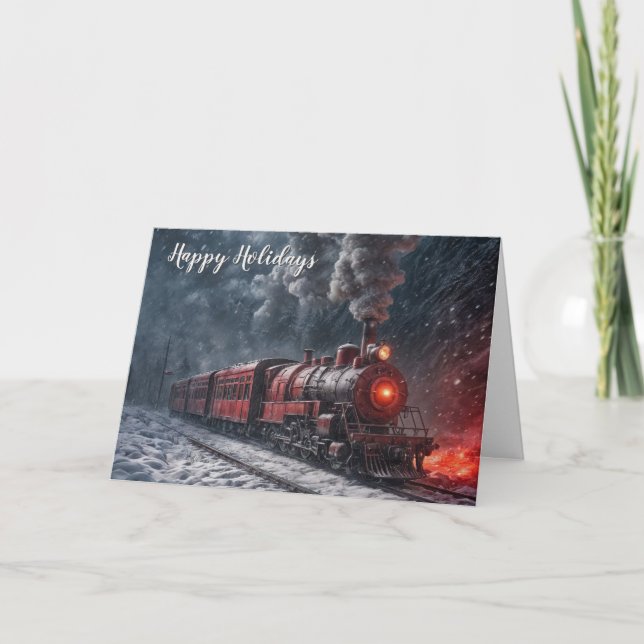 Carte Train à neige Vintage (Devant)