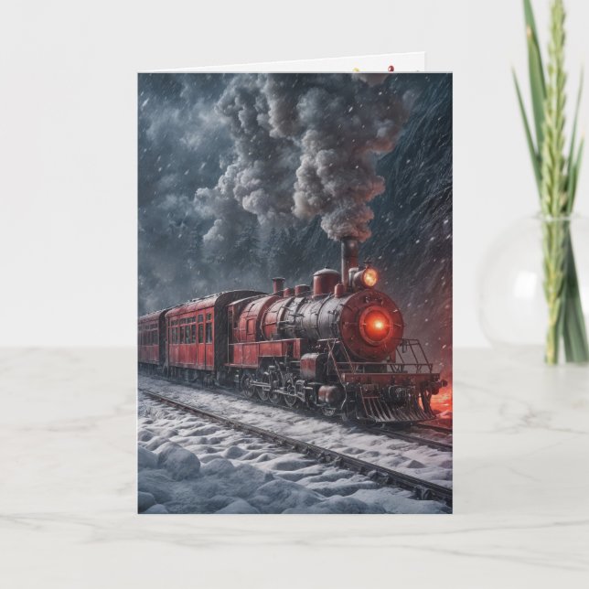 Carte Train à neige Vintage (Devant)