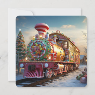 Carte Train à sucreries de Noël