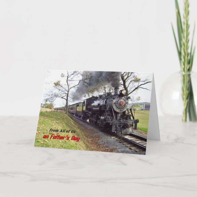 Carte Train à vapeur de fête des pères de Nous tous (Devant)