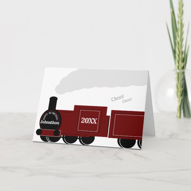 Carte Train à vapeur de retraite personnalisé (Devant)