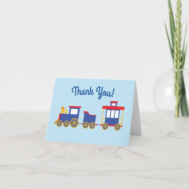 Carte Train Cute Choo-Choo 1er Anniversaire Thème (Devant)