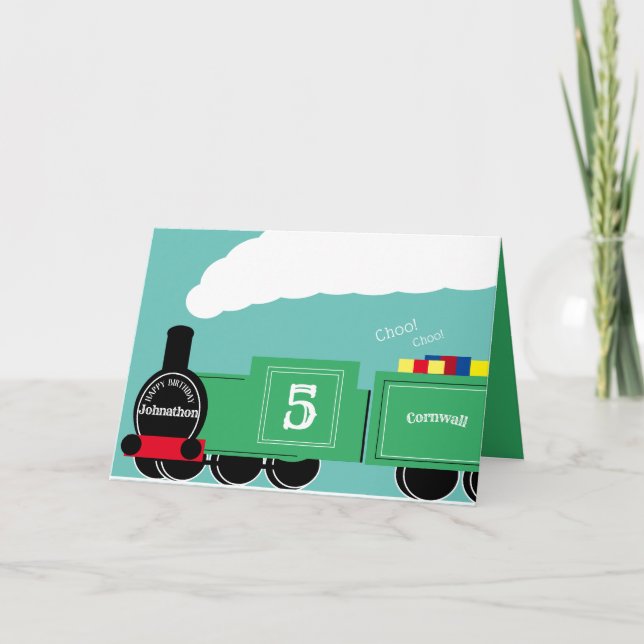 Carte Train de 5 ans sur mesure (Devant)
