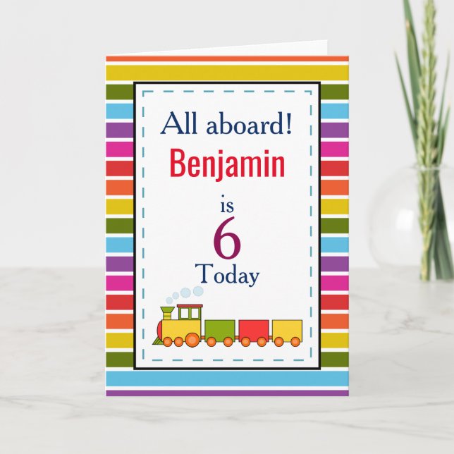 Carte Train Personnalisé N'Importe Quel Âge Anniversaire (Devant)