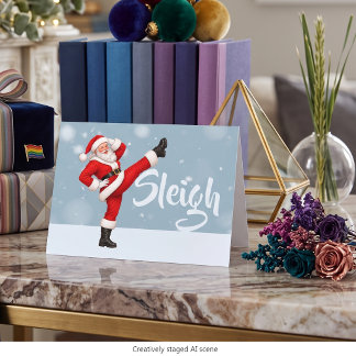 Carte Traîneau Noël Père Noël Gay Fêtes