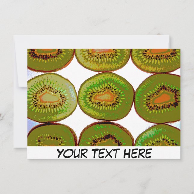Carte Tranches de fruits de kiwi personnalisables (Devant)