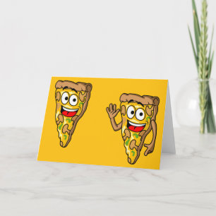 Carte Tranches de pizza aux champignons heureux