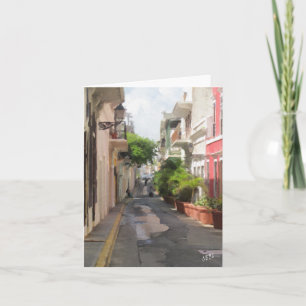 Carte Tranquille peu de rue de San Juan, Porto Rico