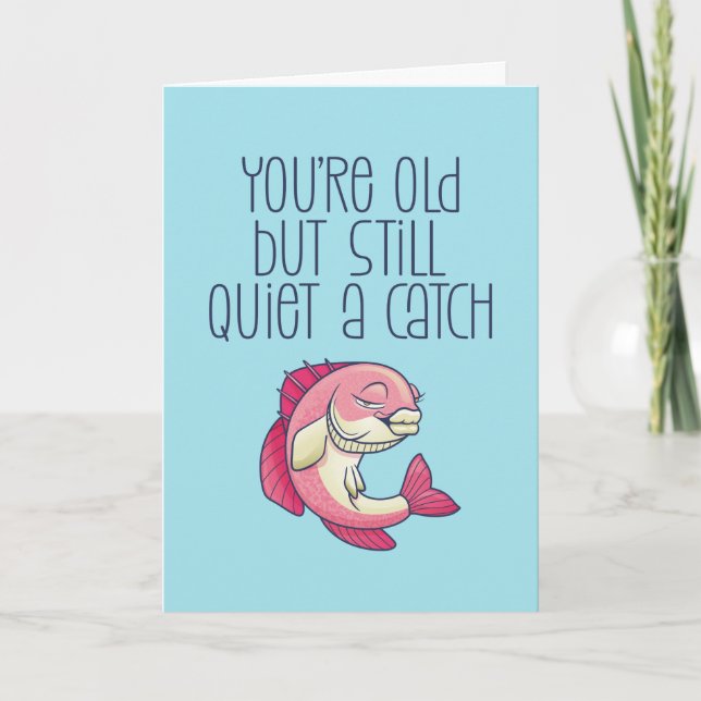 Carte Tranquille Un Plat De Pêche Cute Amusant Anniversa (Devant)