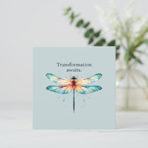 Carte Transformation Attend - libellule colorée