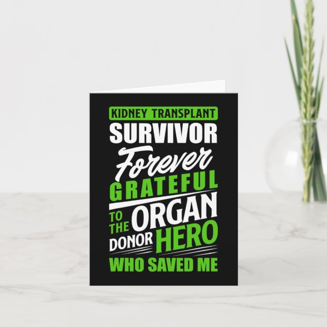 Carte Transplant Survivant Orgue Rein Donateur Bénéficia (Devant)
