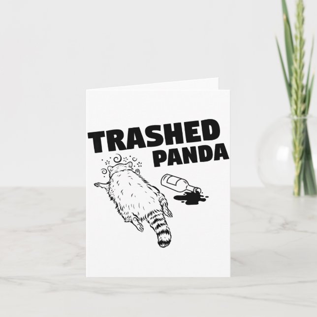 Carte Trash Panda Drunk Racoon Funny  (Devant)
