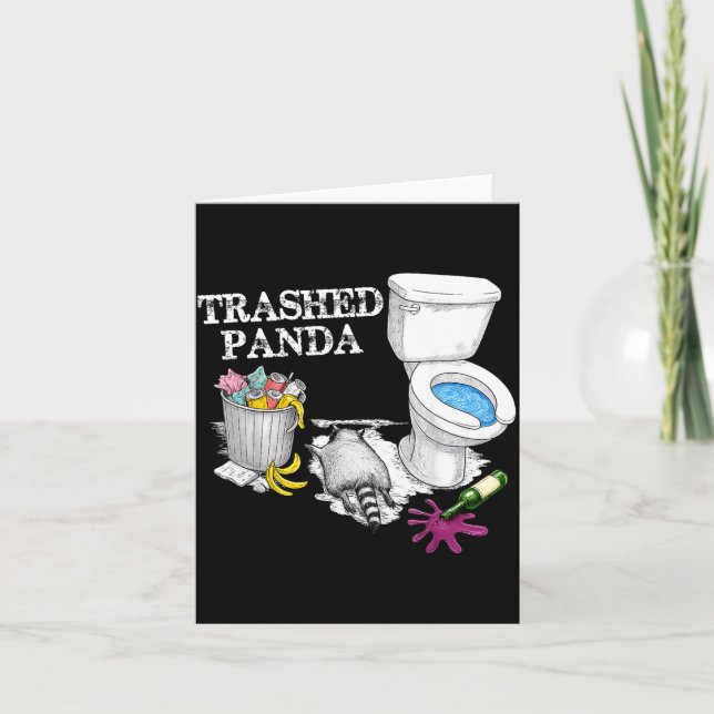 Carte Trashed Panda Drunk Racoon Party Animal Meme Funny (Devant)