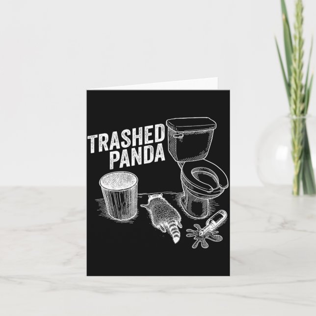 Carte Trashed Panda Funny Drunk Racoon  (Devant)