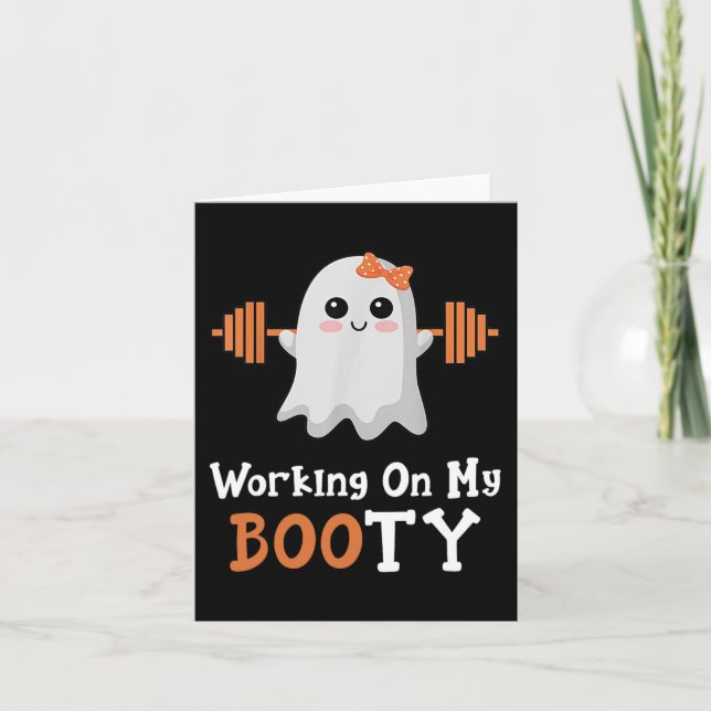 Carte Travailler Mon Gros Boo-Ty Funny Halloween Gym Gho (Devant)