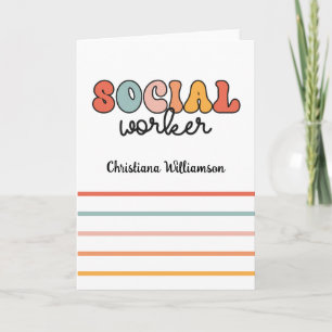 Carte Travailleur social rétro personnalisé
