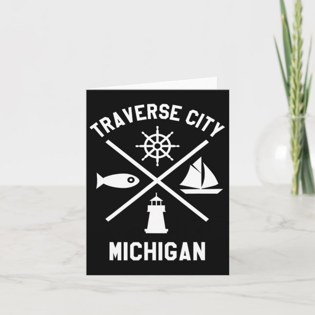 Carte Traverse City Nord du Michigan La voilière à voile (Devant)