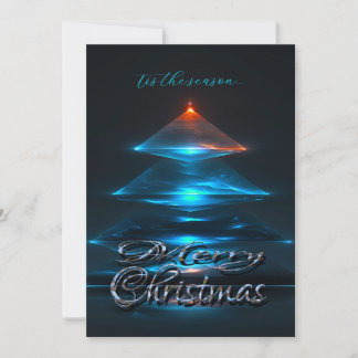 Carte Tree Bleu Modern Fun Christmas