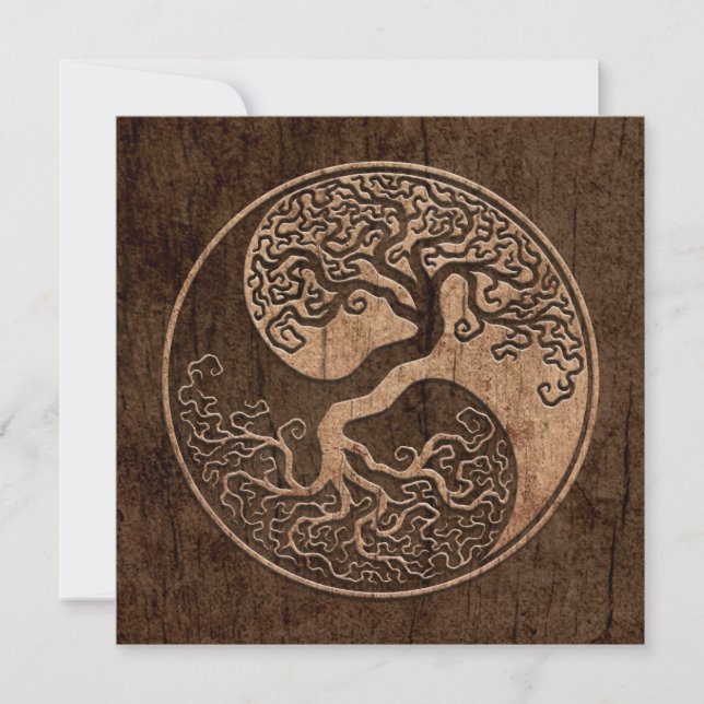 Carte Tree of Life Yin Yang with Wood Grain Effet (Devant)