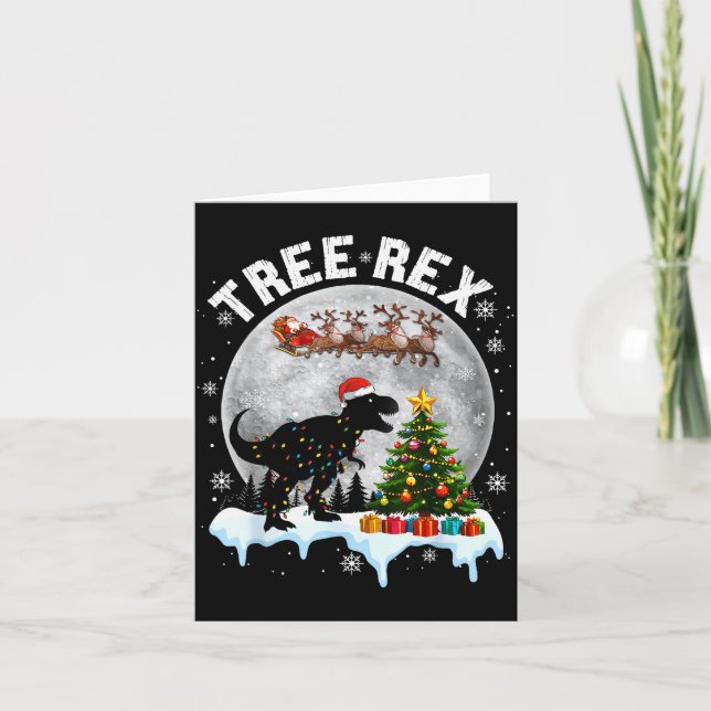 Carte Tree Rex Christmas Dinosaur T-rex Xmas Pajama Men  (Devant)
