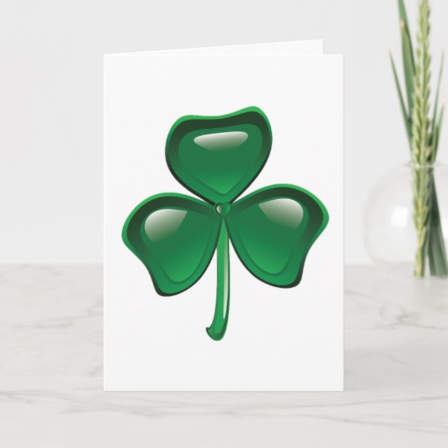 Carte Trèfle à trois feuilles Shamrock vert (Devant)