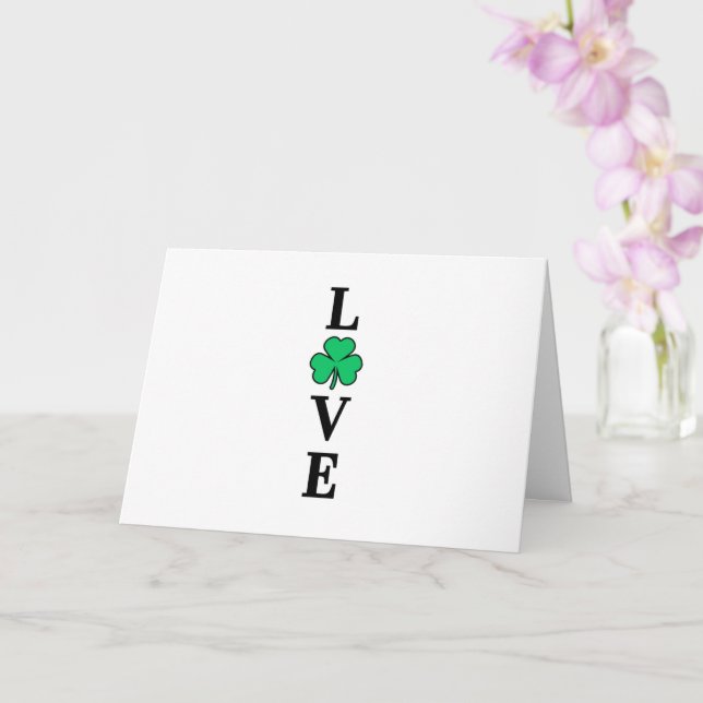 Carte Trèfle amour Irlande Minimal Tout Usage (Orchidée)