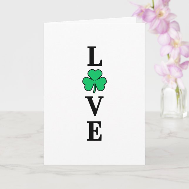 Carte Trèfle Clover Irlande AMOUR Élégant Tout Usage (Orchidée)