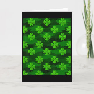 Carte Trèfles sur camouflage vert Chanceux St Patricks D