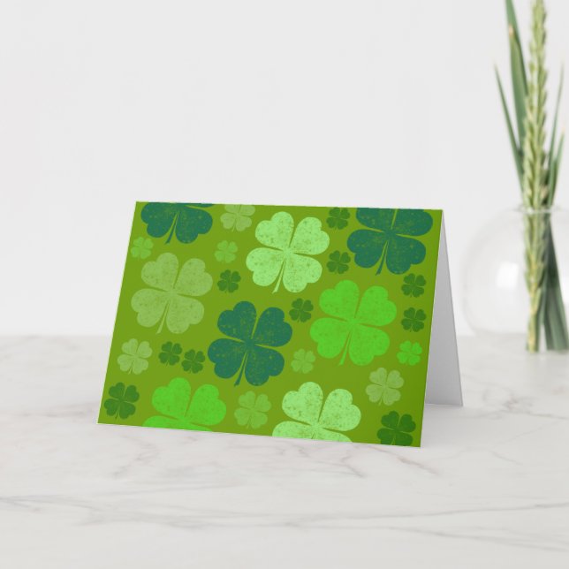 Carte Trèfles verts, Trèfles chanceux, Saint Patrick (Devant)