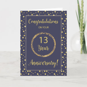 Carte Treize Ans d'Anniversaire de l'Entreprise Navy et