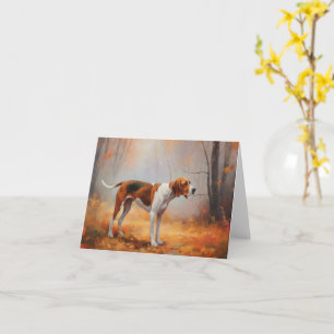 Carte Trekking Walker Coonhound à l'automne Feuilles aut