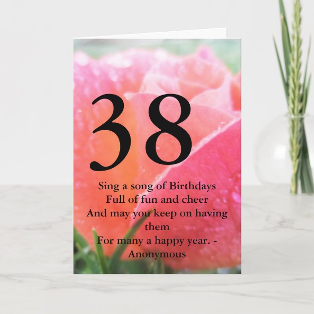 Carte trente-huitième Anniversaire (Devant)