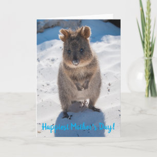 Carte Très Joyeuse Fête des Mères Adorable Quokka Plage