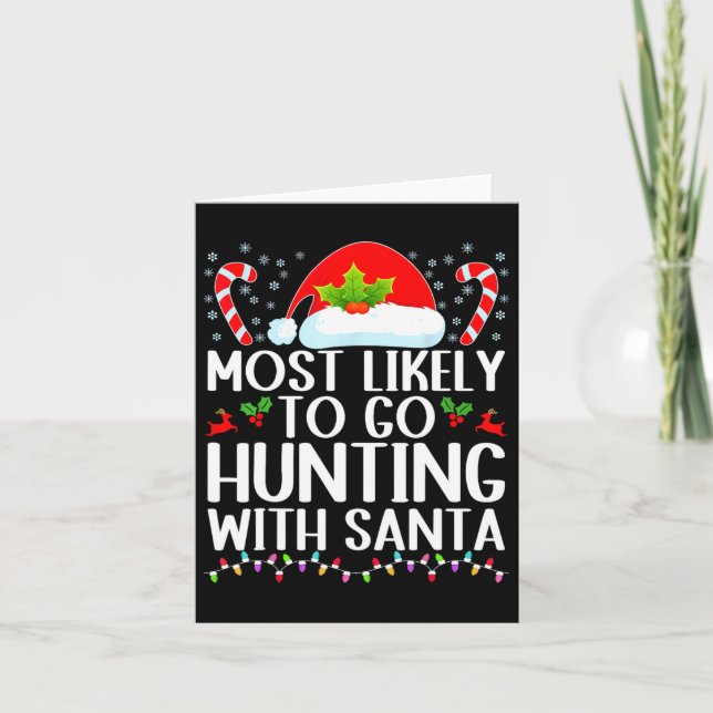 Carte Très Probable De Chasse Avec Père Noël Hunt Christ (Devant)
