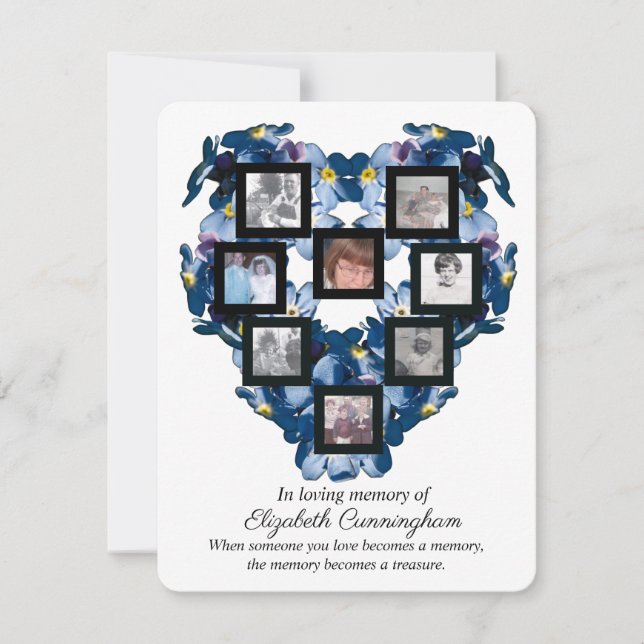 Carte Trésor de mémoire Floral Merci de conception de co (Devant)