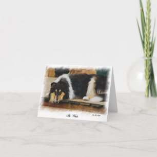 Carte Tri Color Rough Collie Cadeaux Art