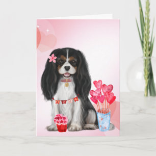 Carte Tri Couleur Cavalier King Charles Spaniel Valentin