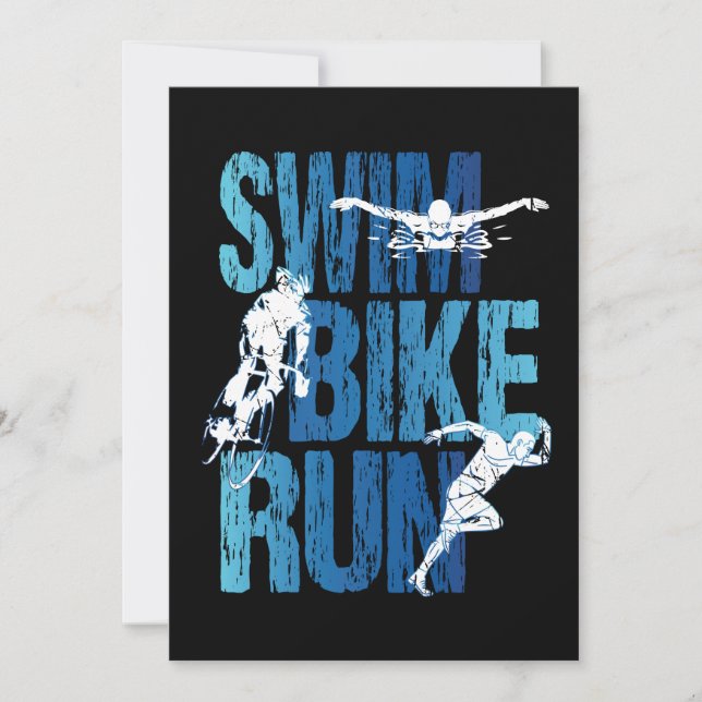 Carte Triathlon - Course à vélo de natation (Devant)