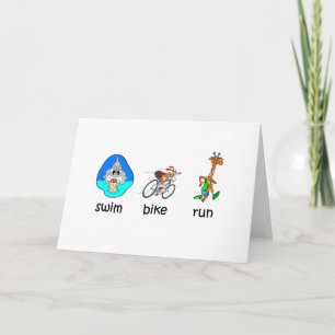 Carte Triathlon drôle