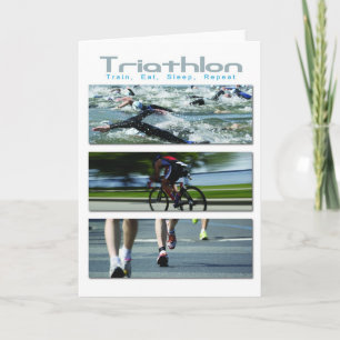 Carte Triathlon - Train, Manger, Dormir, Répéter